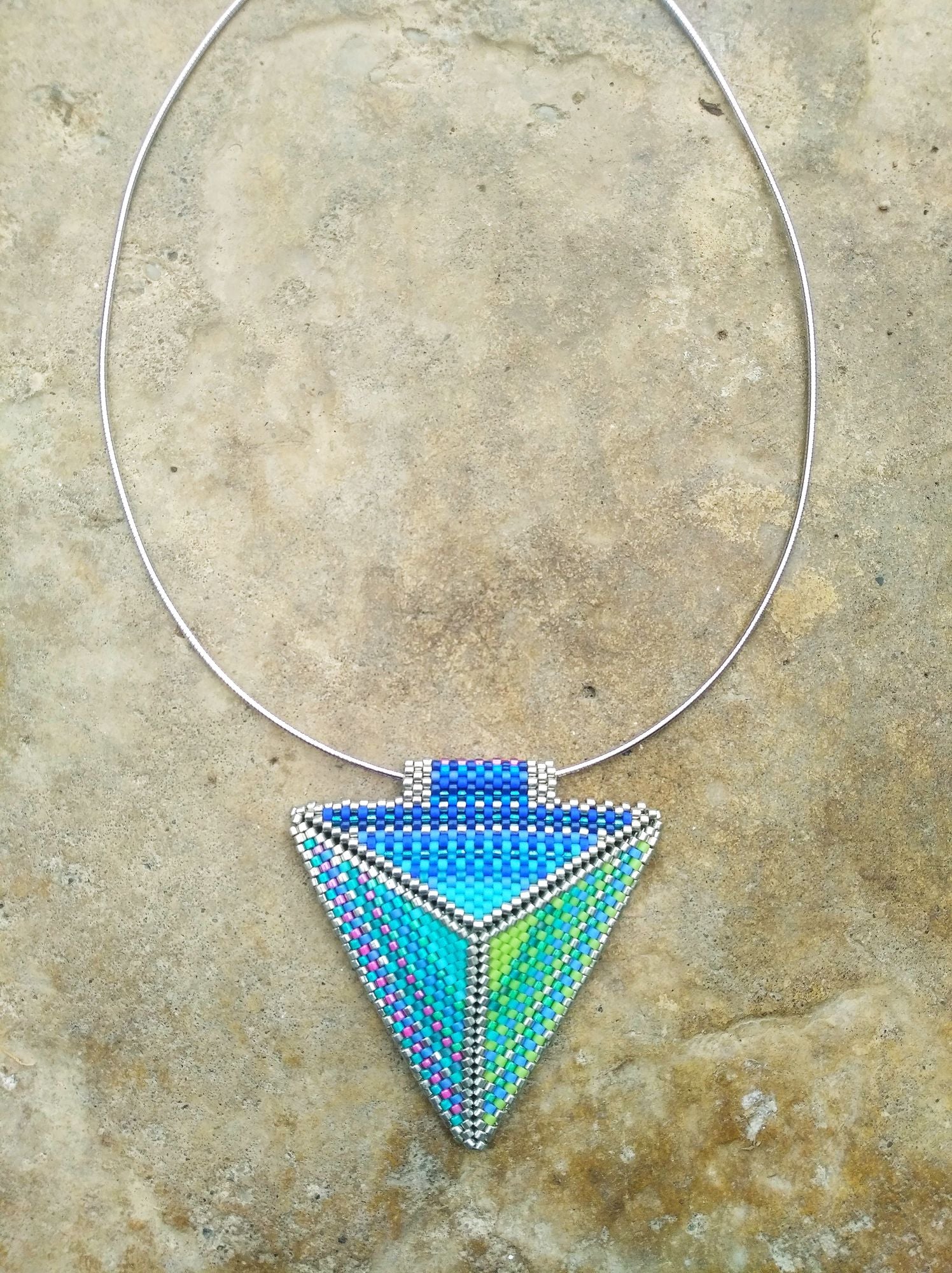 Double-Sided Triangle Necklace - Two Worlds