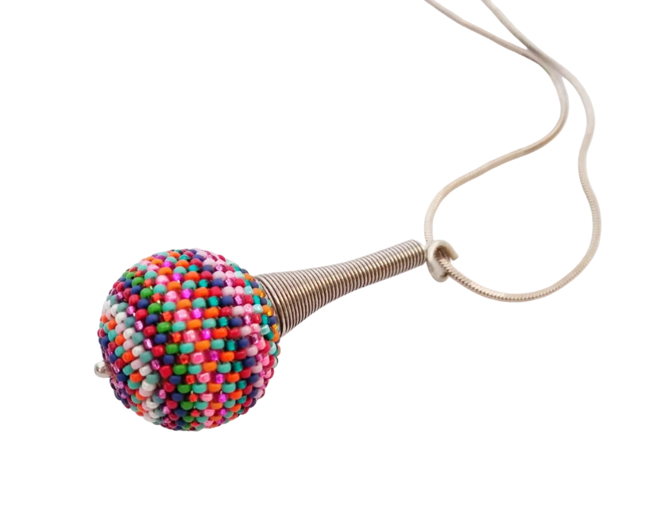 Silver Spiral Orb Necklace