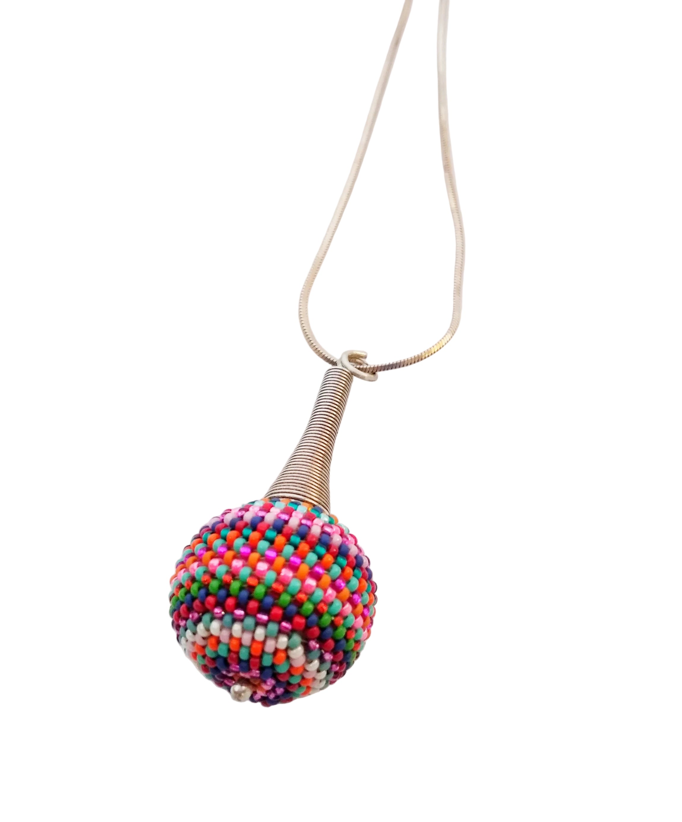 Silver Spiral Orb Necklace