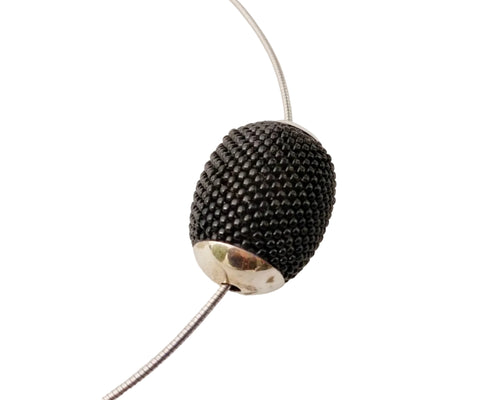 Midnight Black Barrel Necklace