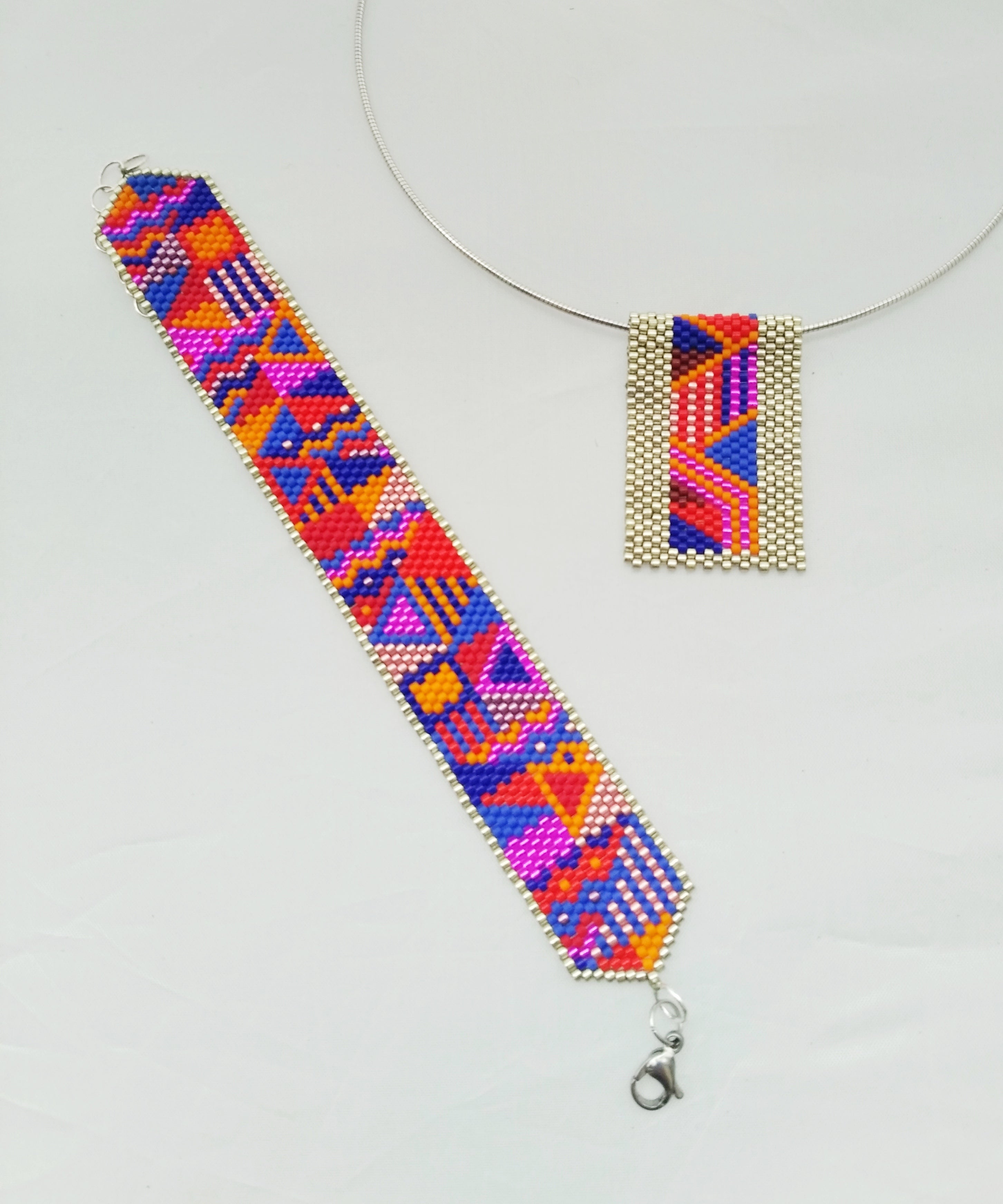 Geometric Necklace – Sunset