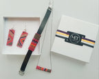 Leather Bracelet – Flame Geometry