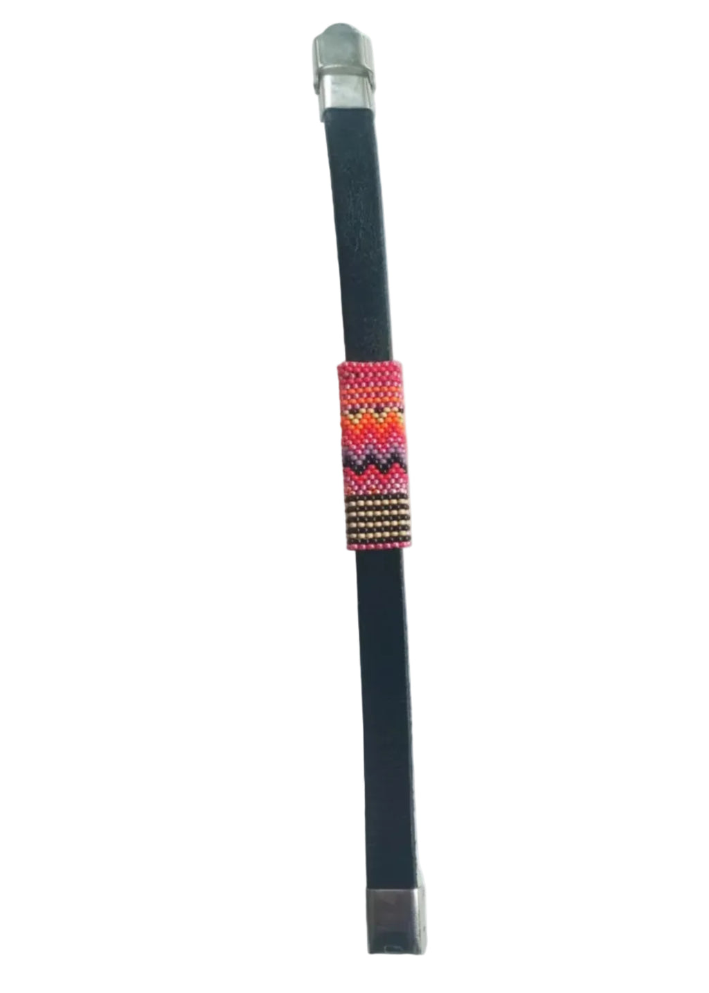 Leather Bracelet – Flame Geometry