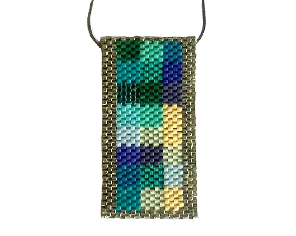 Égen Földön medálos nyaklánc - kék-türkiz-sárga oldal