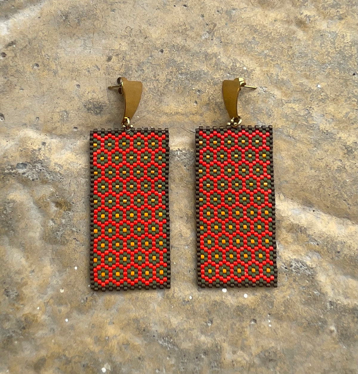 Floral Earrings - Christmas Garden