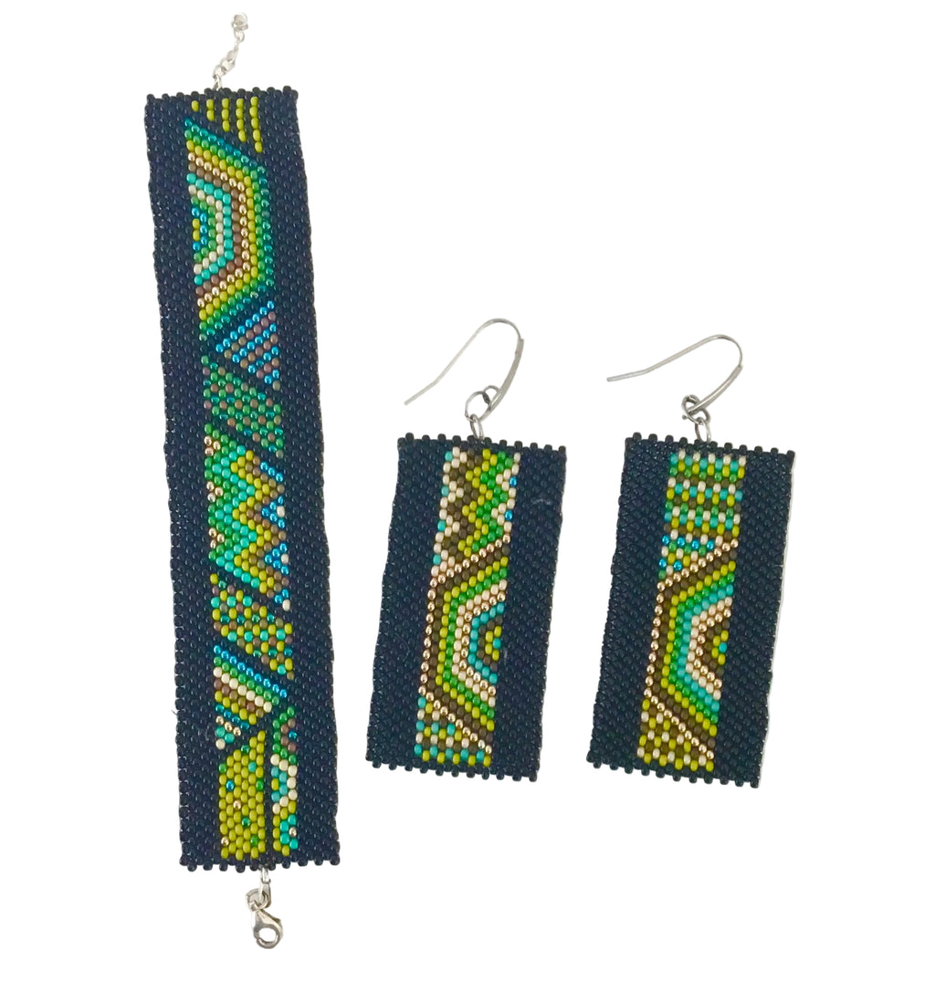 Geometric Earrings – Tropical Night